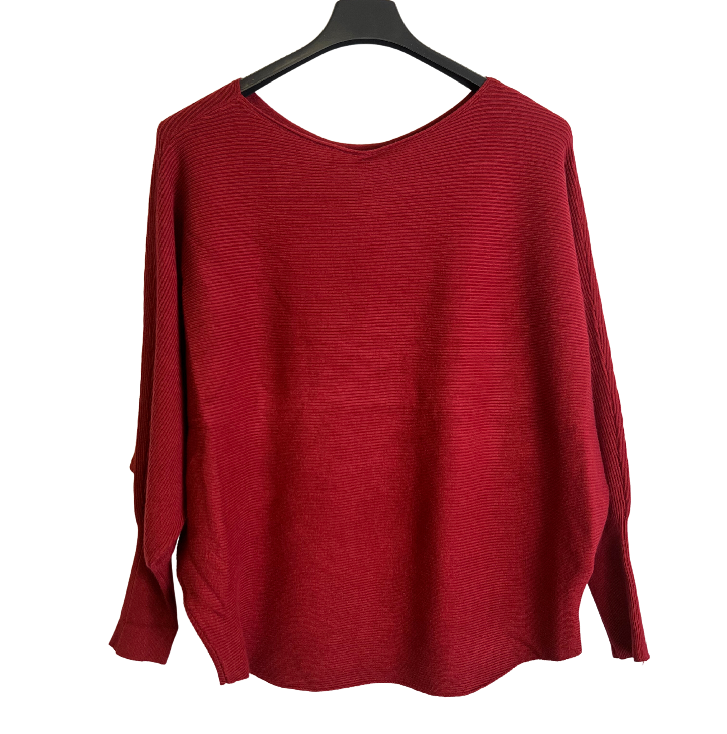 Sequin Star Batwing Sleeve Fine Knit Jumper in Wine