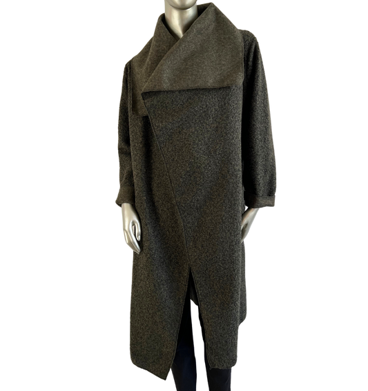 Boucle Coat Lightweight In Khaki