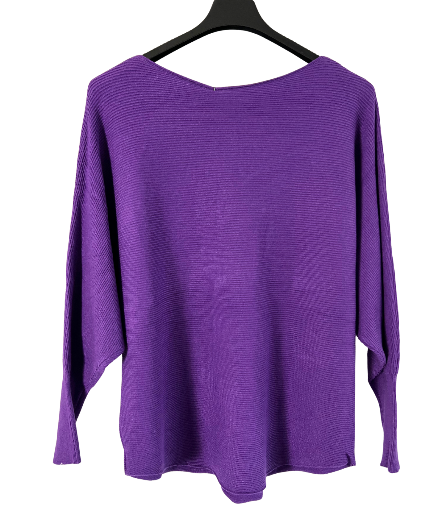 Autumn Pearl Sequin Design Batwing Sleeve Ribbed Knit Jumper in Purple