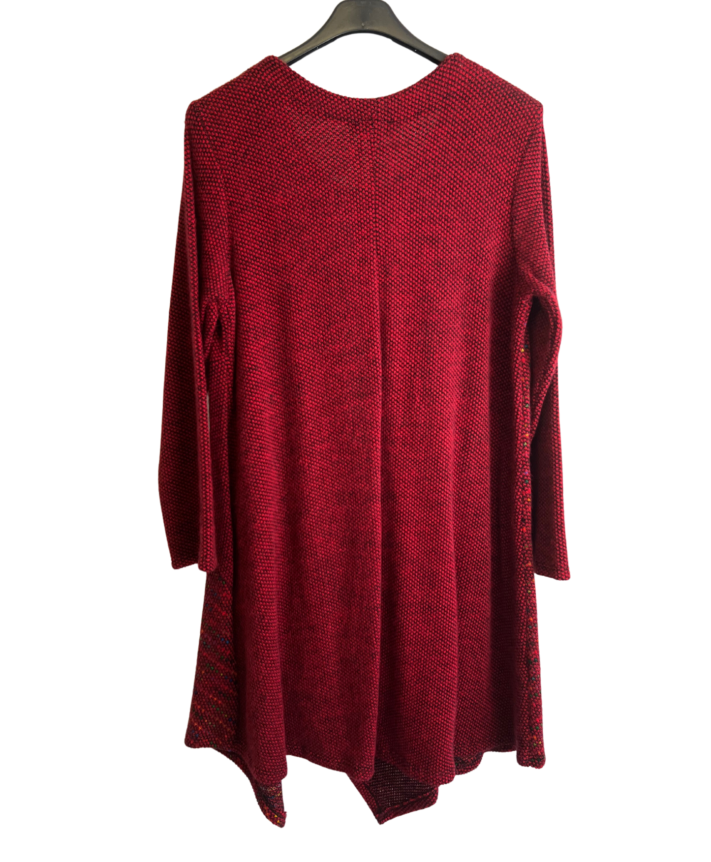 Lagenlook Italian Knitted Long Sleeve Knee Length Tunic Dress in Wine