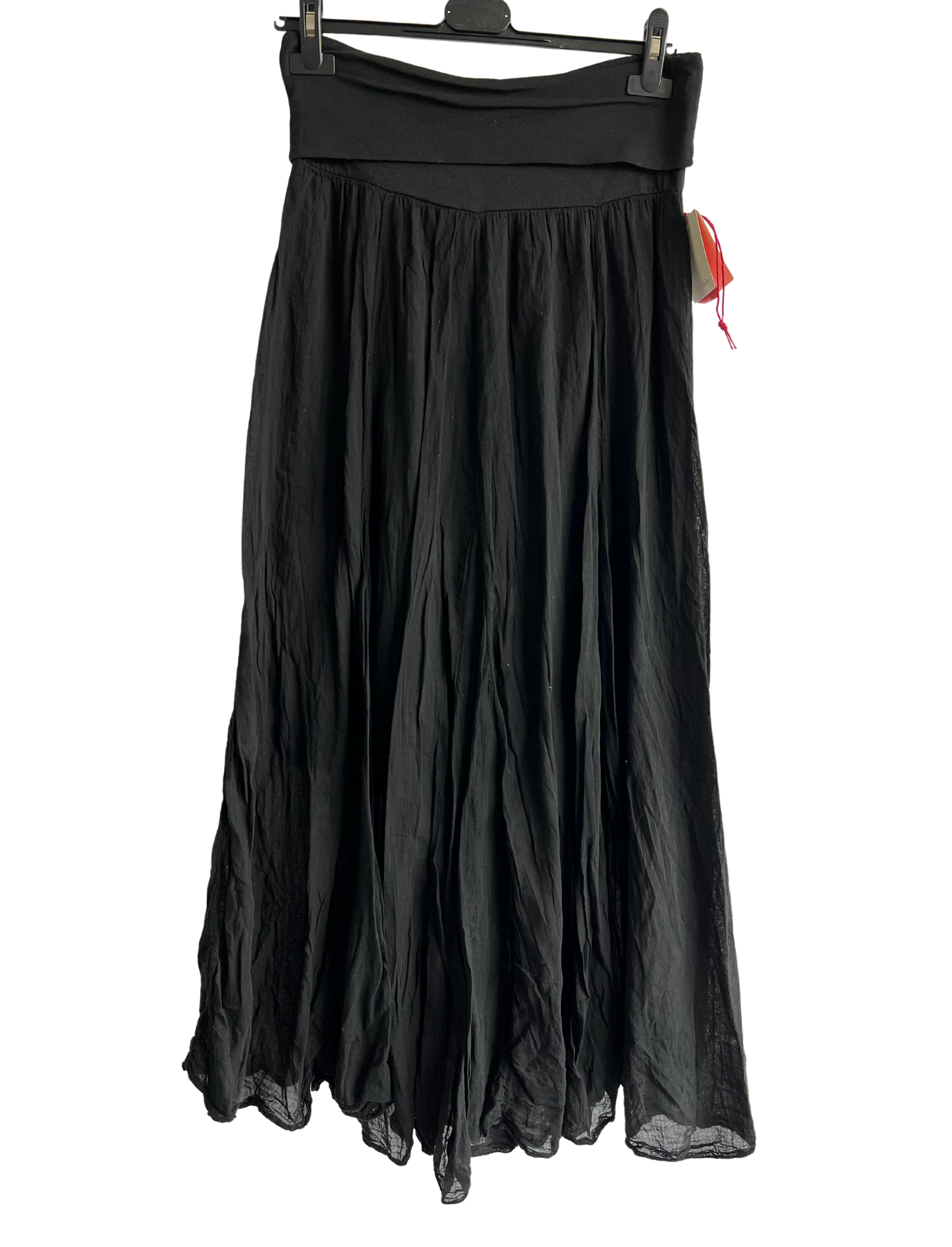 Summer Flare Design Maxi Skirt With Elasticated Waist In Black