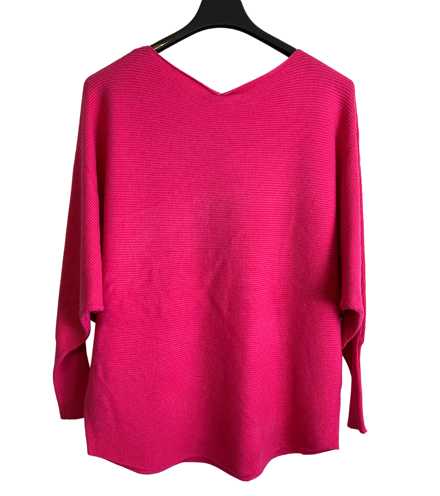 Sequin Star Batwing Sleeve Fine Knit Jumper in Fuchsia