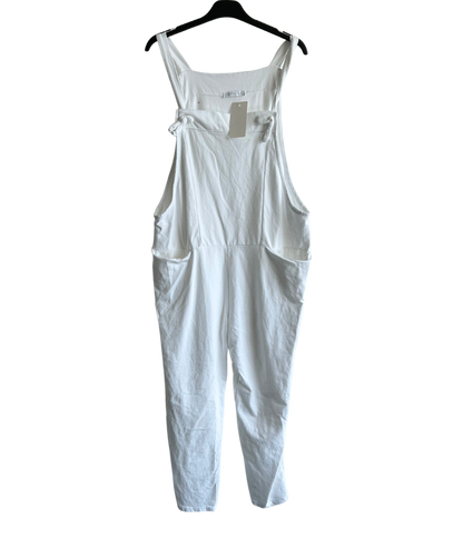 Knot Design 2 Pocket Plain Dungarees In White