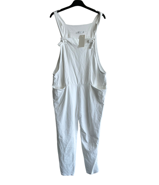 Knot Design 2 Pocket Plain Dungarees In White