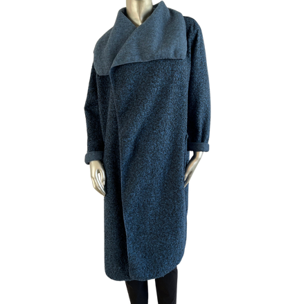 Boucle Coat Lightweight In Blue