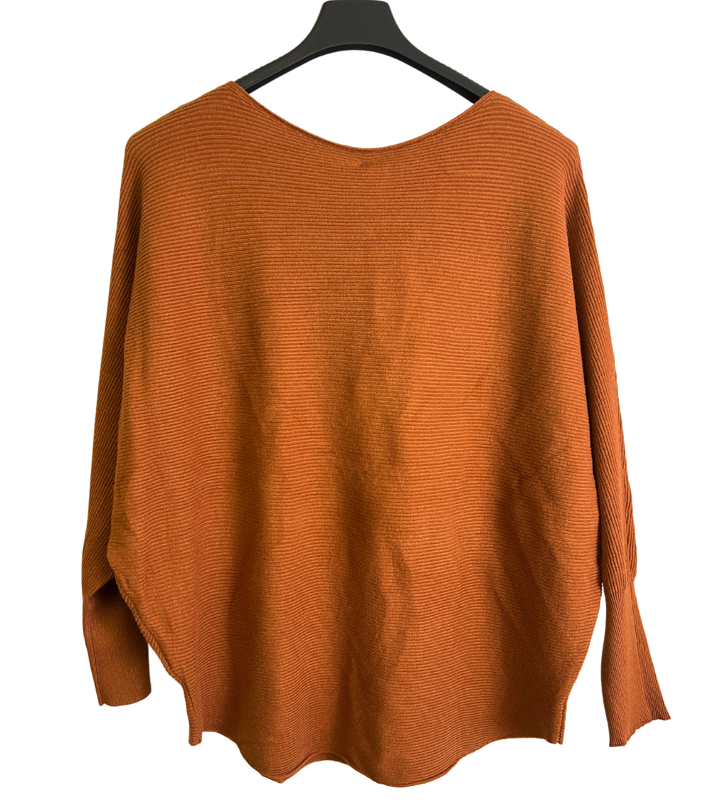 Sequin Star Batwing Sleeve Fine Knit Jumper in Rust