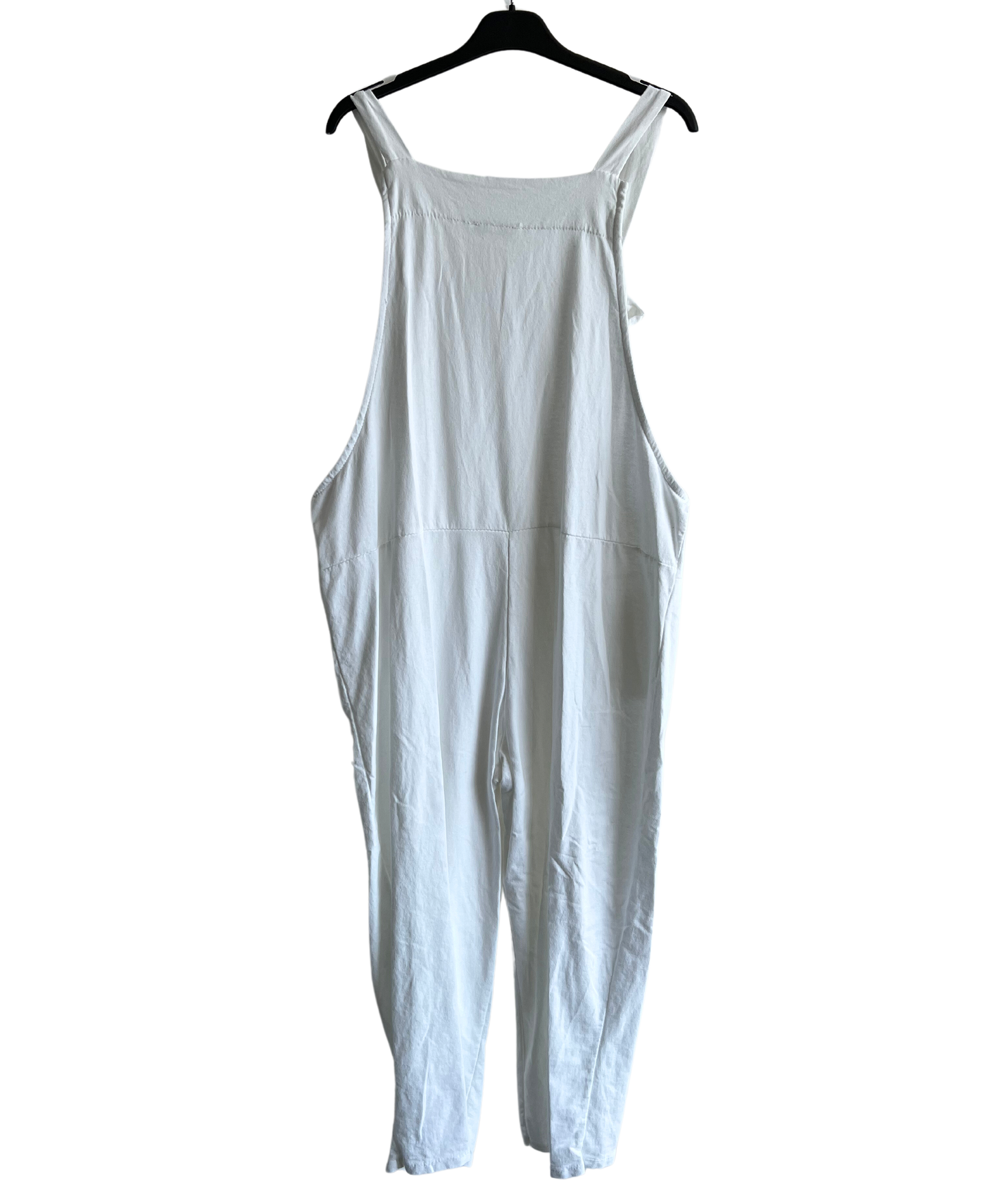 Knot Design 2 Pocket Plain Dungarees In White