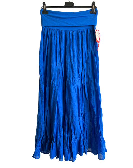 Summer Flare Design Maxi Skirt With Elasticated Waist In Royal Blue