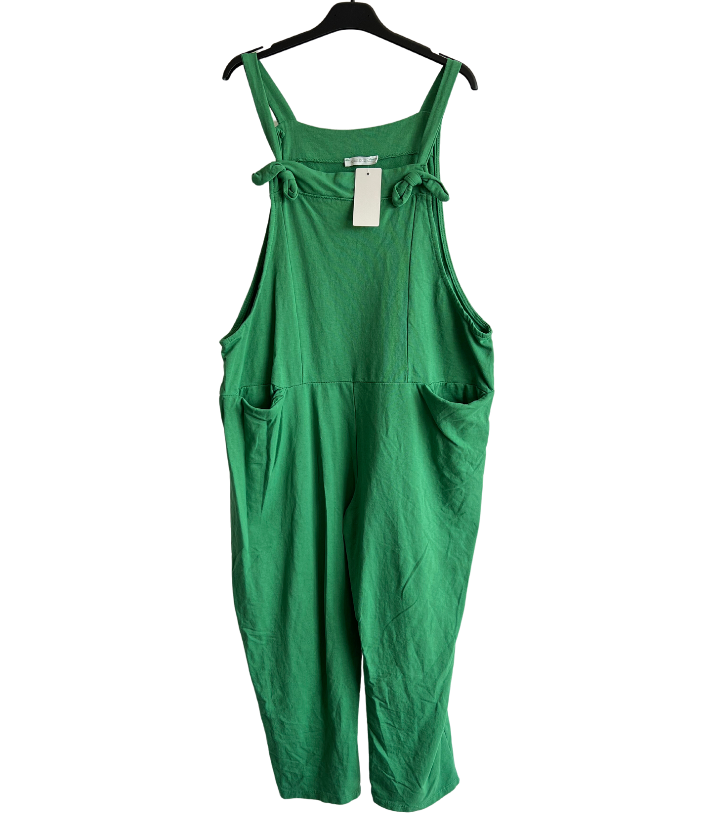 Knot Design 2 Pocket Plain Dungarees In Green