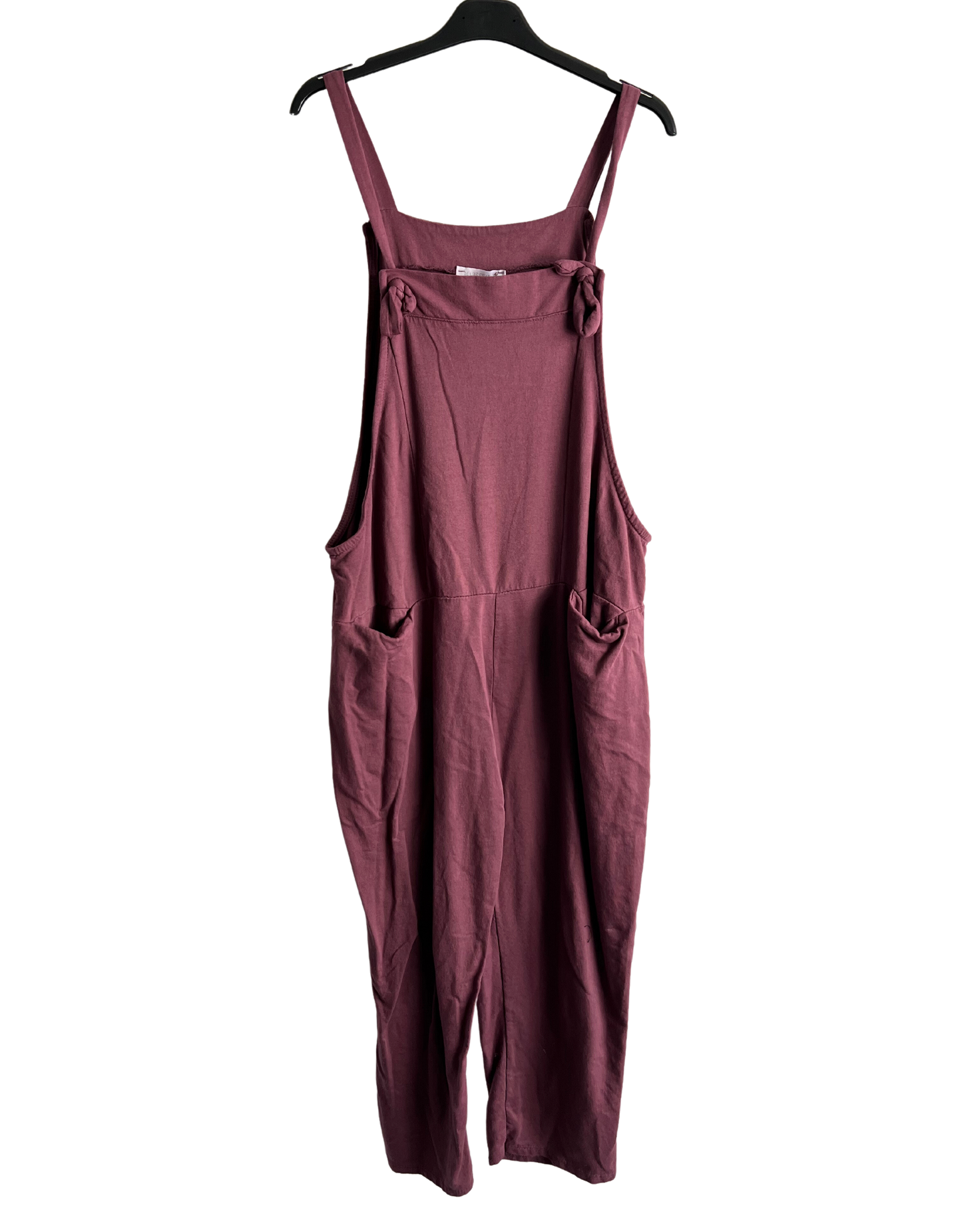 Knot Design 2 Pocket Plain Dungarees In Wine