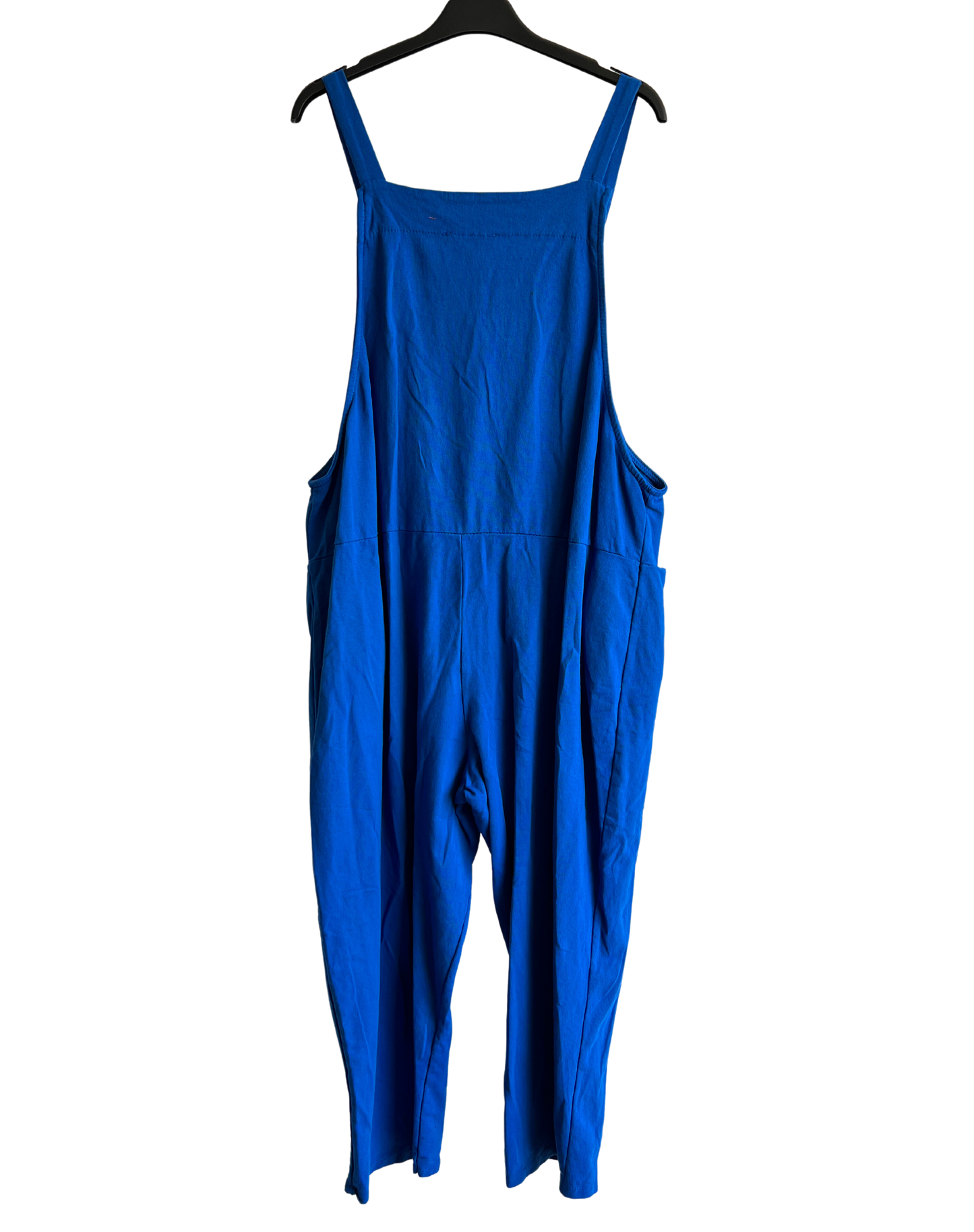 Knot Design 2 Pocket Plain Dungarees In Royal Blue