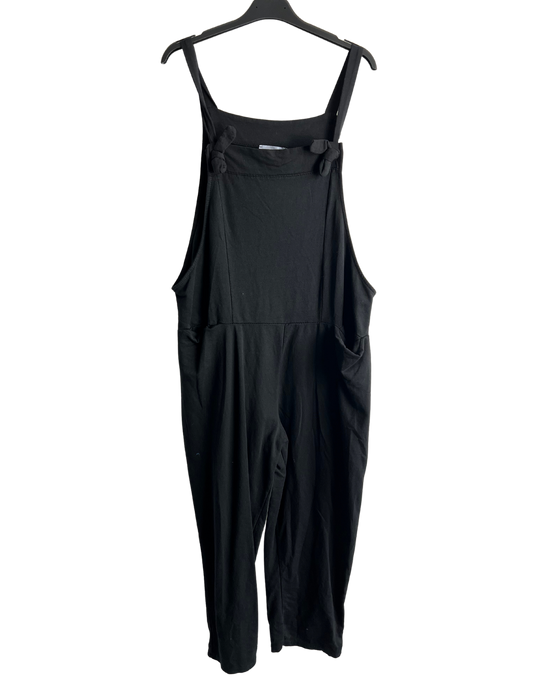 Knot Design 2 Pocket Plain Dungarees In Black