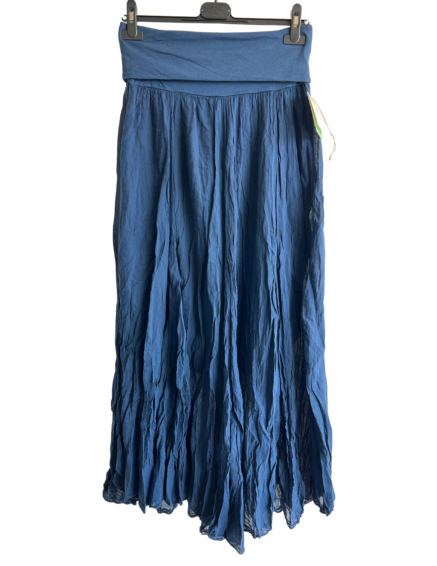 Summer Flare Design Maxi Skirt With Elasticated Waist In Navy