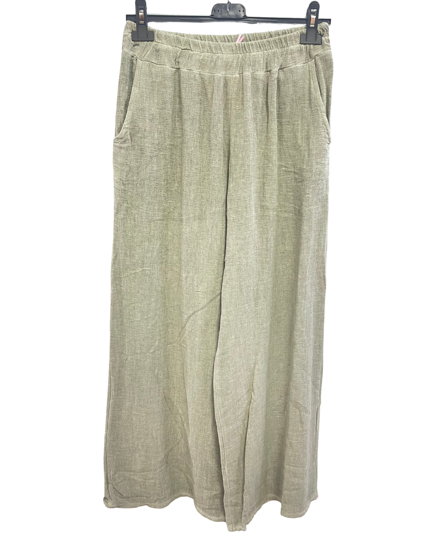 2 Pocket Summer Lightweight Wide Leg Trouser in Khaki