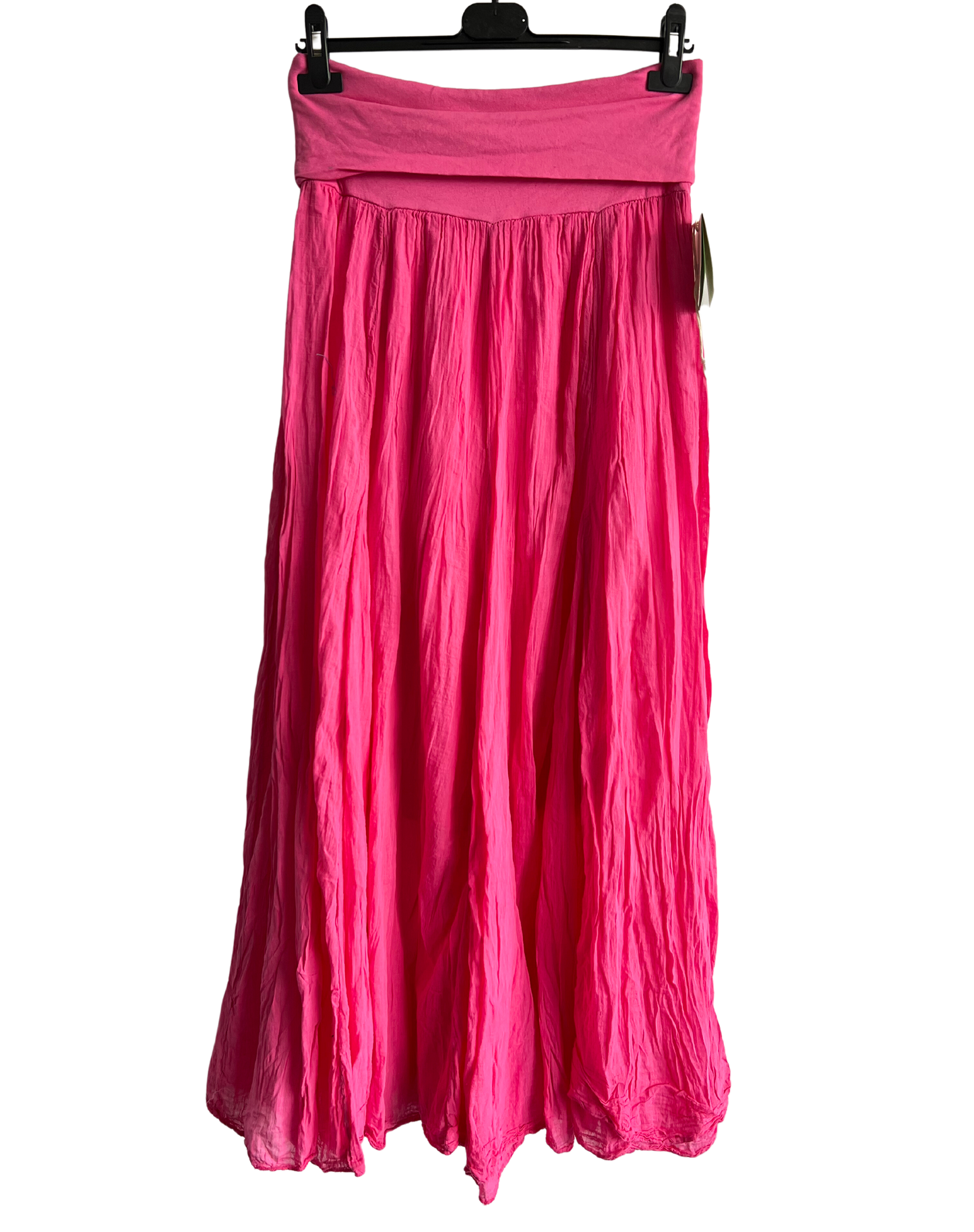 Summer Flare Design Maxi Skirt With Elasticated Waist In Fuchsia