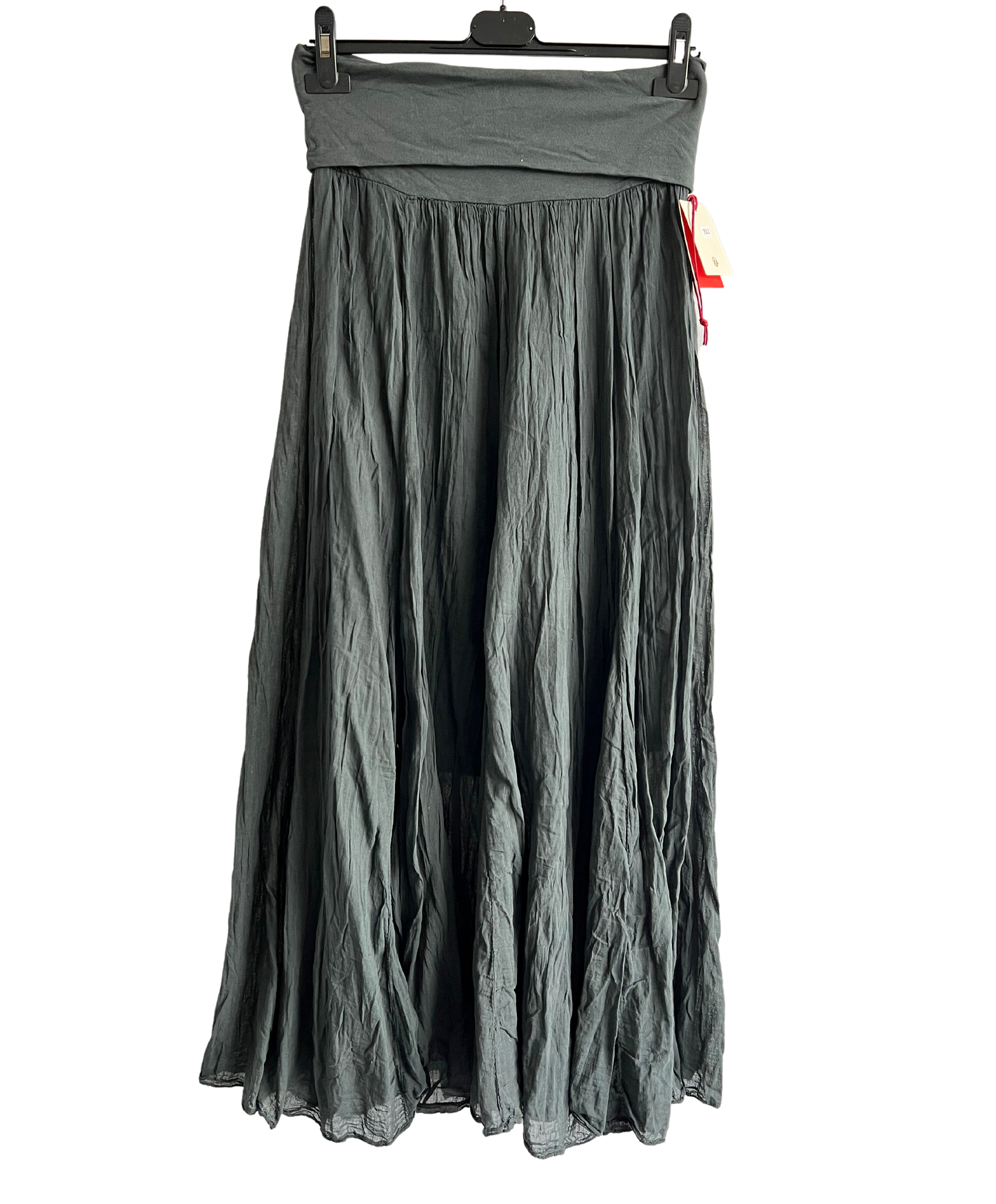 Summer Flare Design Maxi Skirt With Elasticated Waist In Charcoal