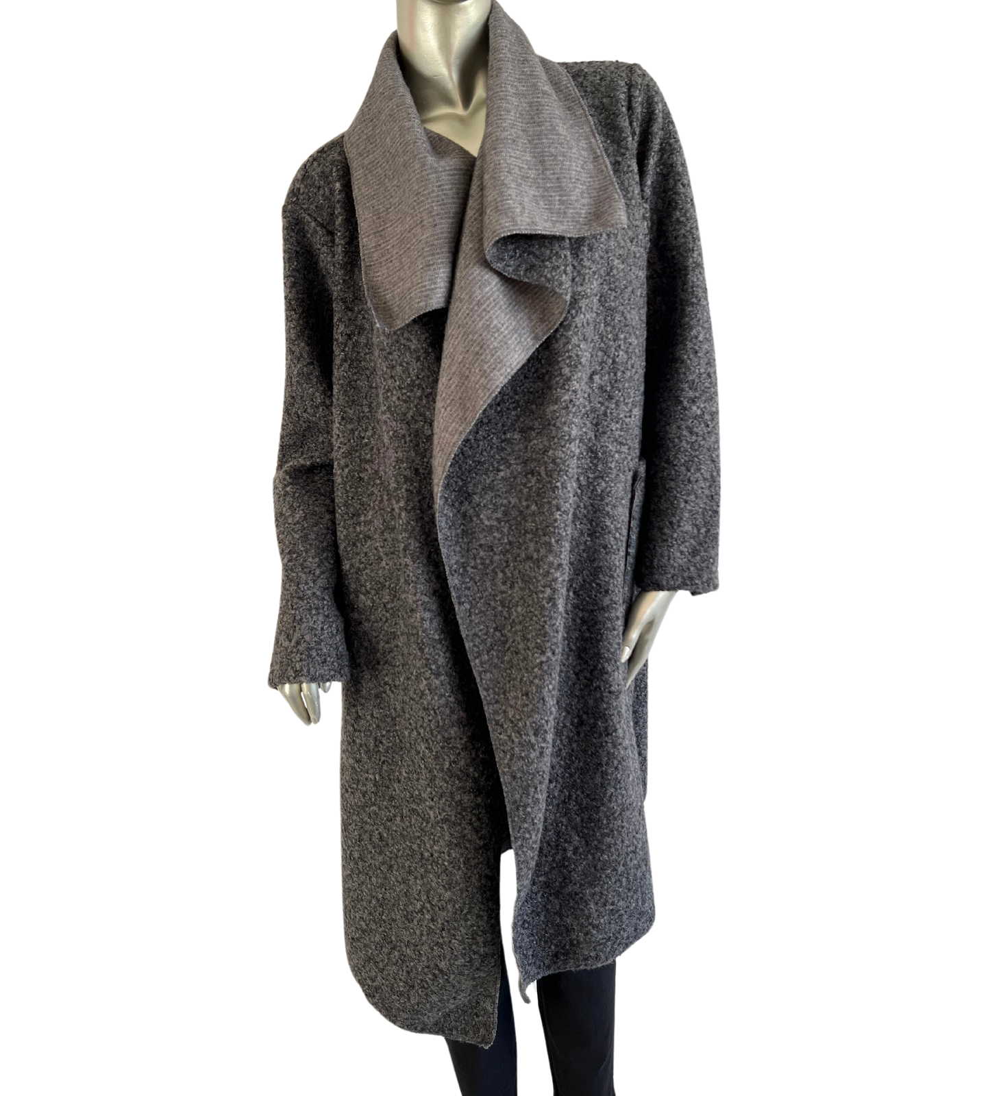 Boucle Coat Lightweight In Grey