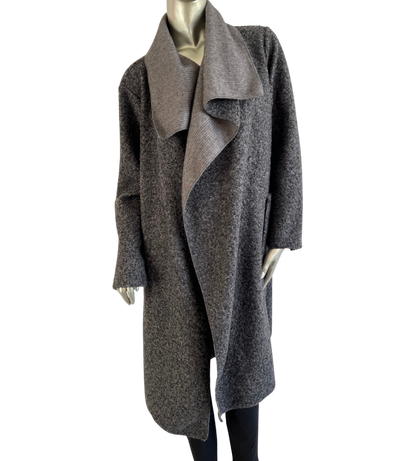 Boucle Coat Lightweight In Grey