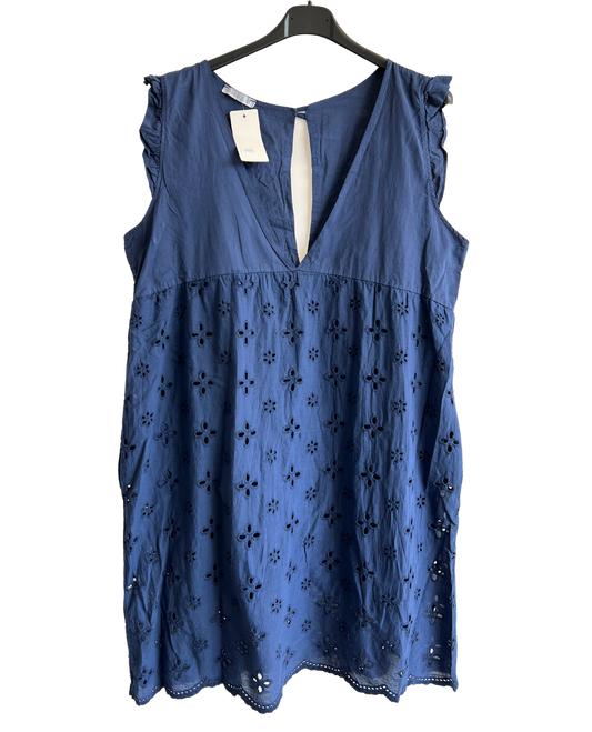 Tik Tok Summer Sleeveless V Neck Playsuit with Shorts In Navy