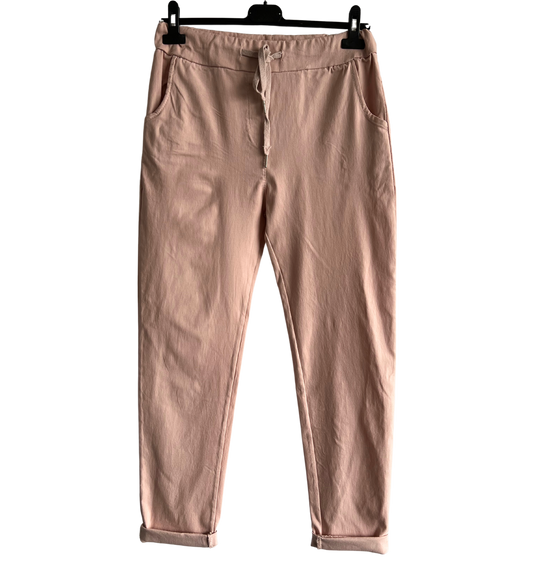 Regular Magic Stretchy Waist Pants In Pink