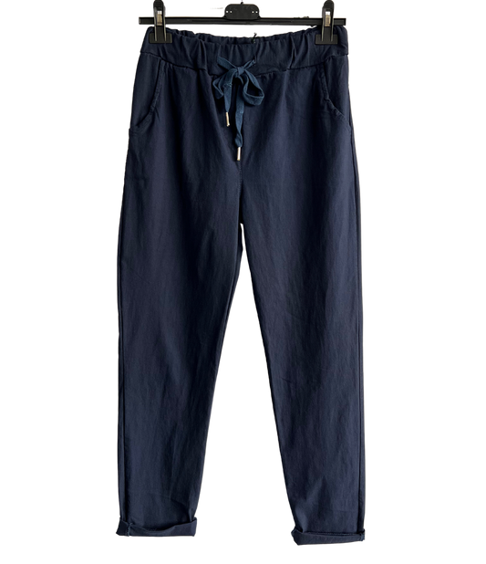 Regular Magic Stretchy Waist Pants In Navy