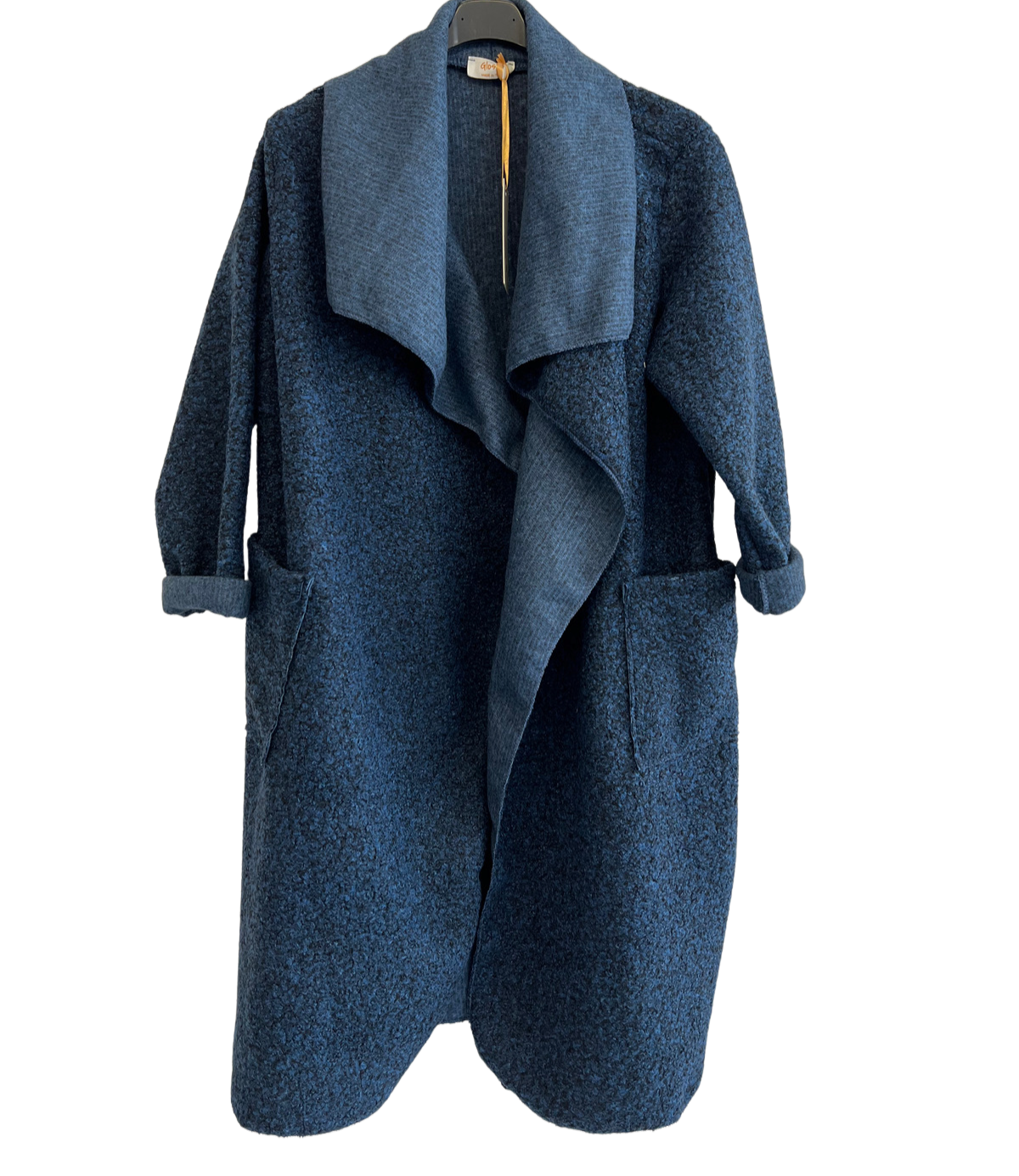 Boucle Coat Lightweight In Blue