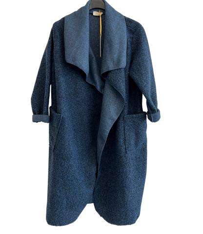 Boucle Coat Lightweight In Blue