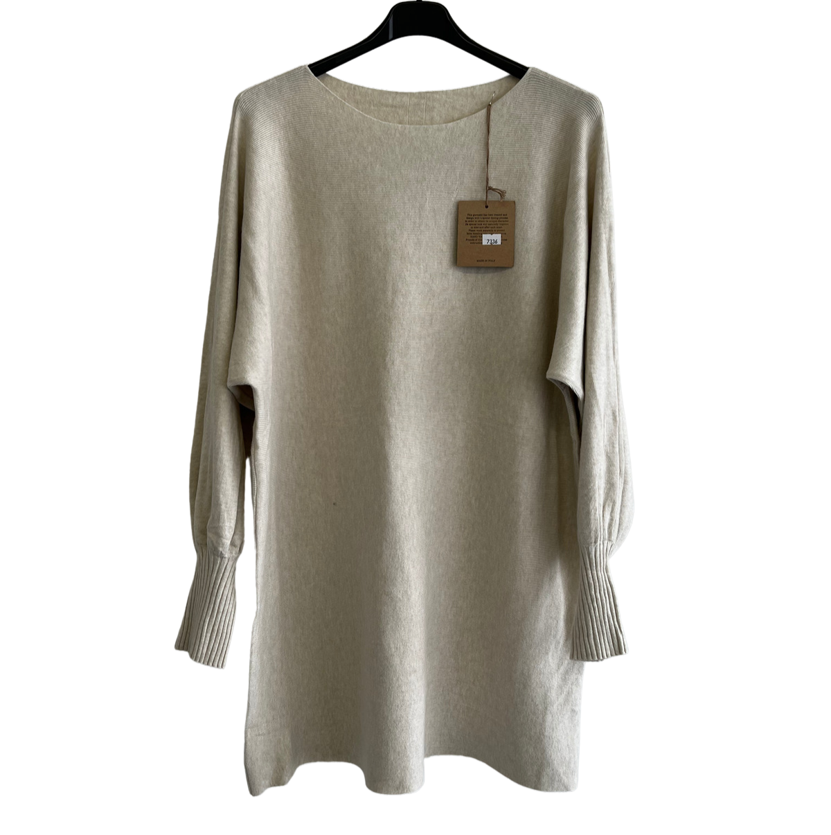 Button Back Soft Knit Cuffed Arm Scoop Neck Jumper In Cream