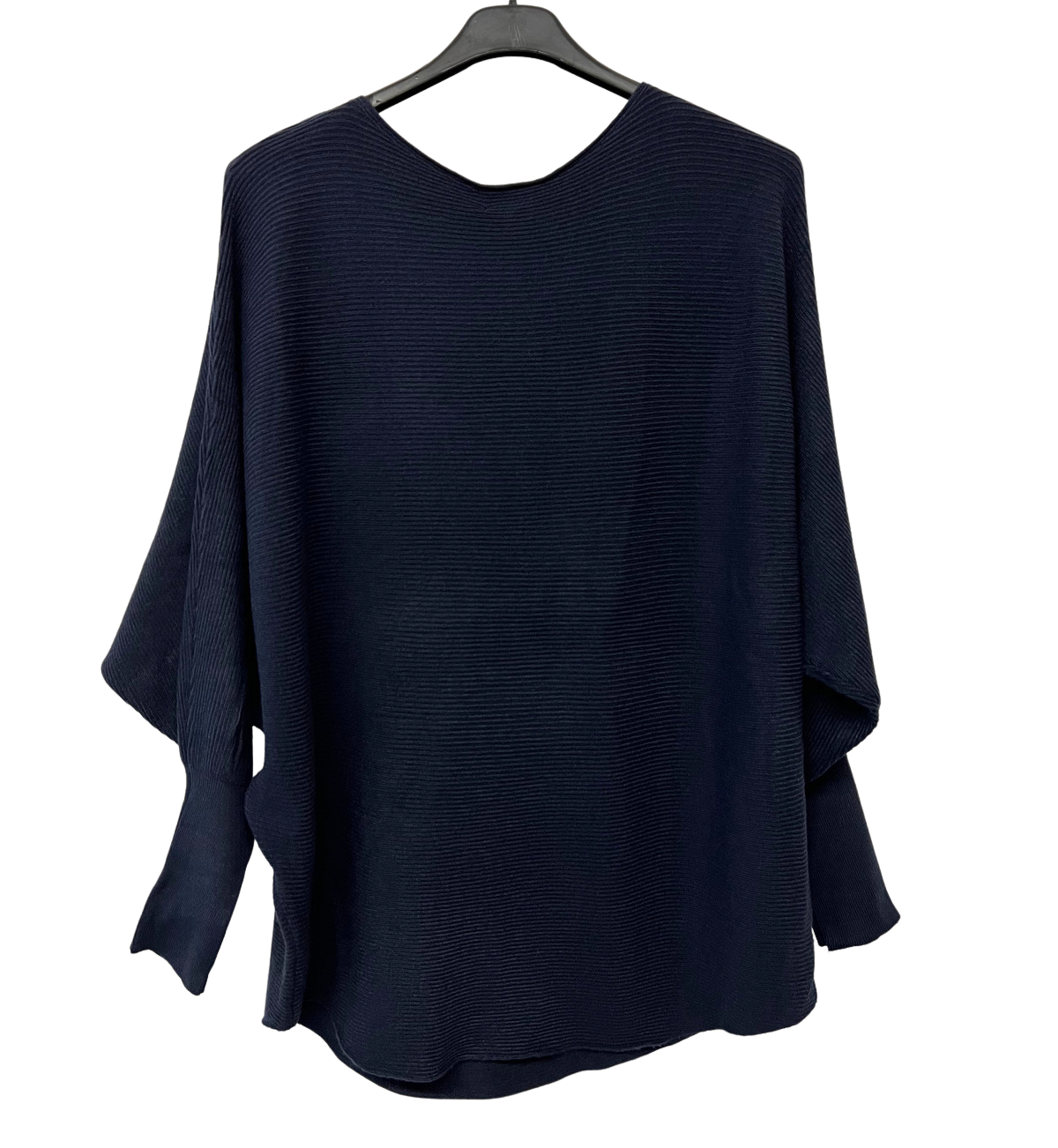 Sequin Star Batwing Sleeve Jumper In Navy