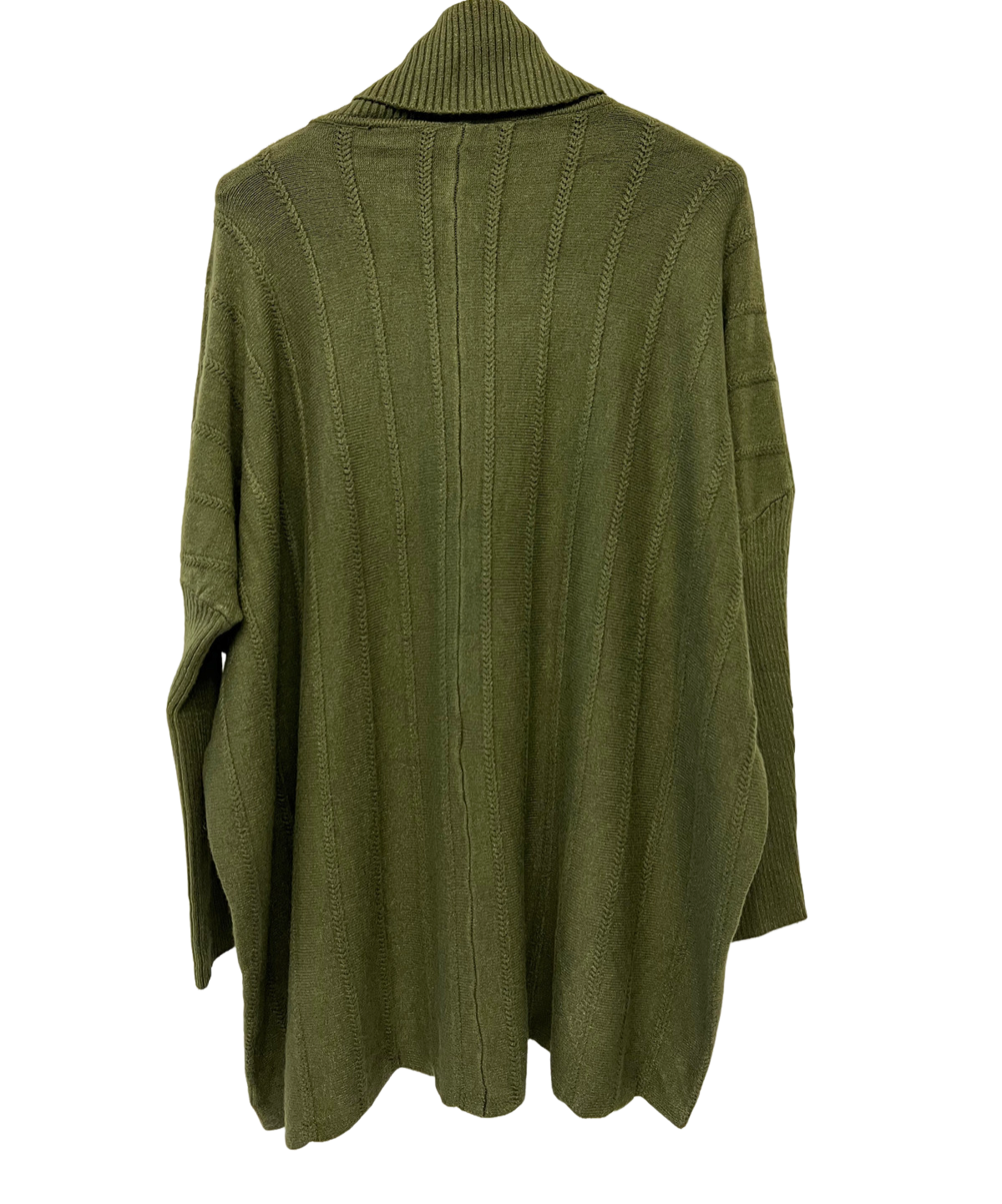 Cowl Neck V Shape Design Pocket Jumper In Khaki