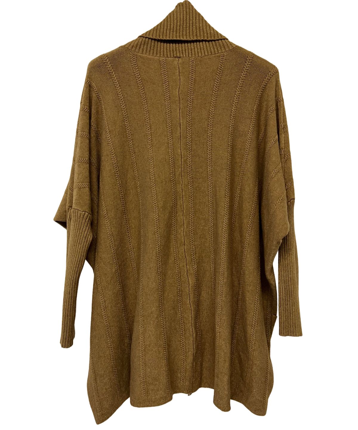 Cowl Neck V Shape Design Pocket Jumper In Camel