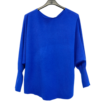 Sequin Star Batwing Sleeve Jumper In Royal Blue