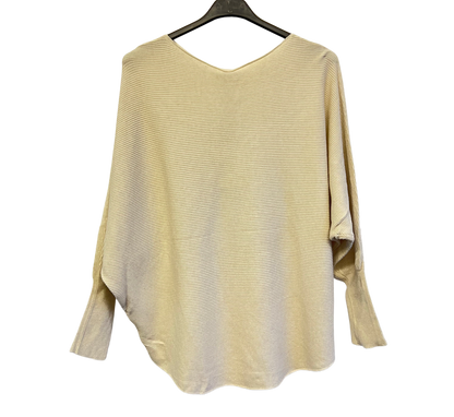 Sequin Star Batwing Sleeve Jumper In Cream