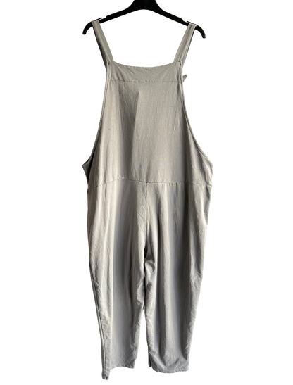 Knot Design 2 Pocket Plain Dungarees In Grey