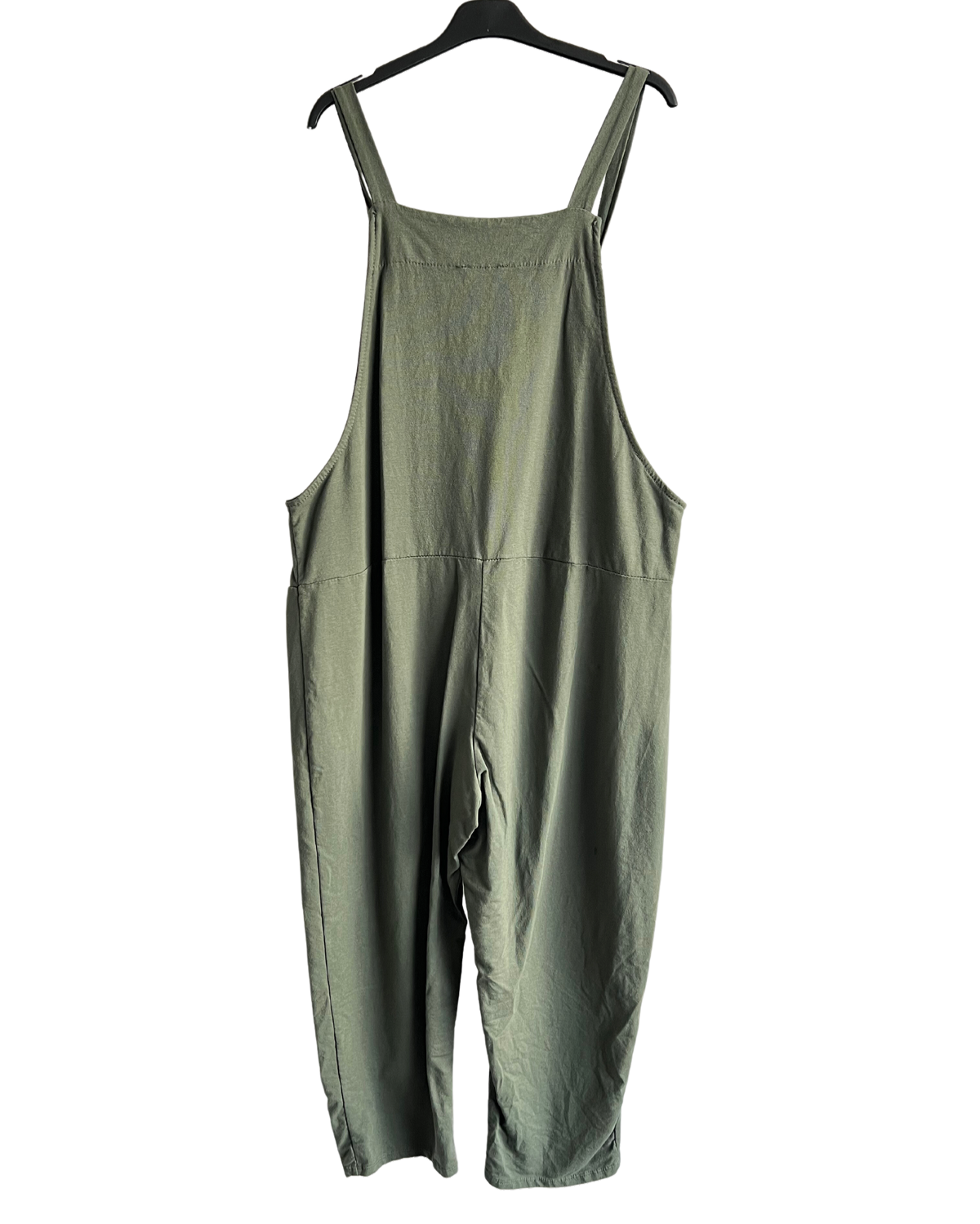 Knot Design 2 Pocket Plain Dungarees In Khaki