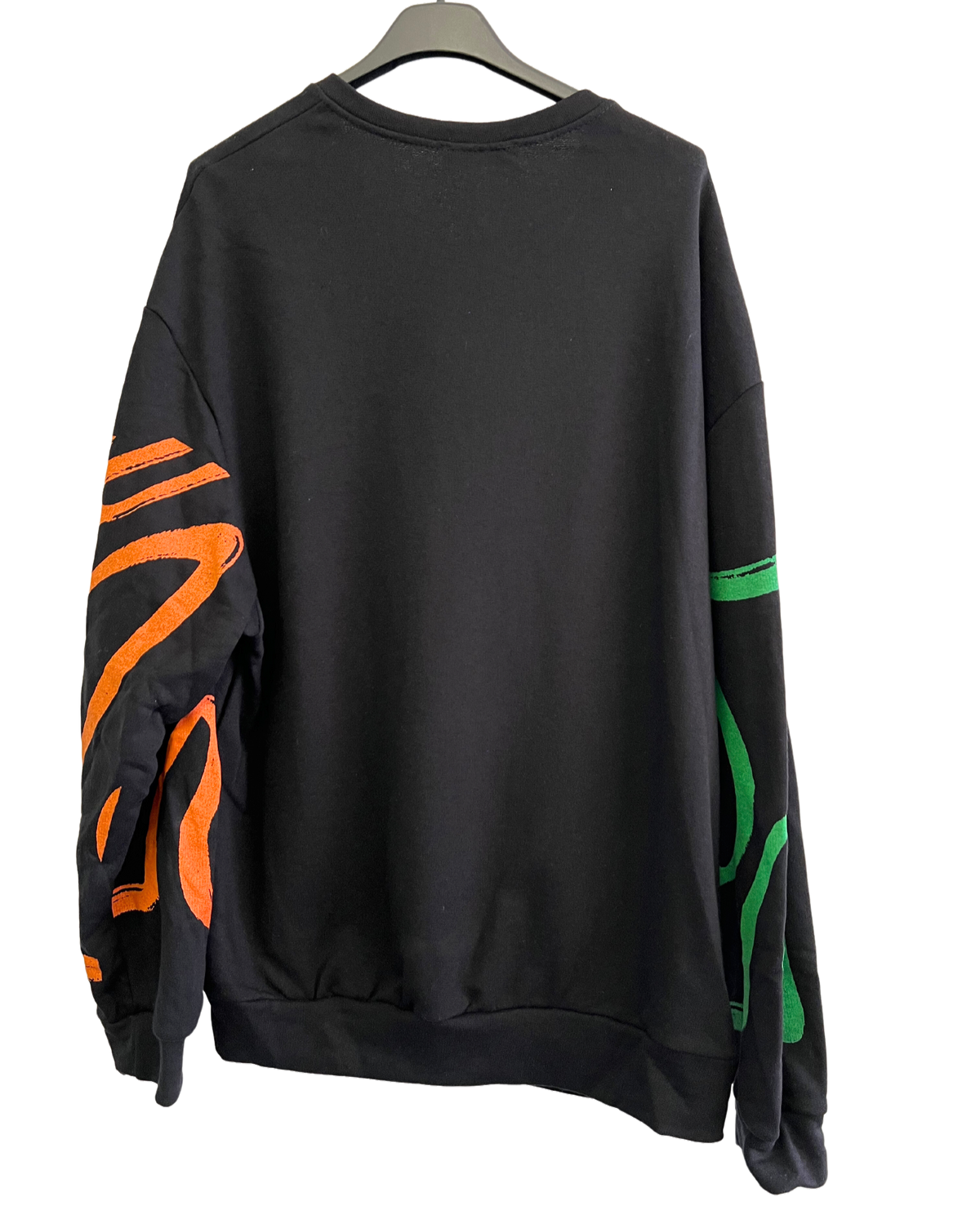 Paint Brush Print Pullover Casual Sweatshirt In Black