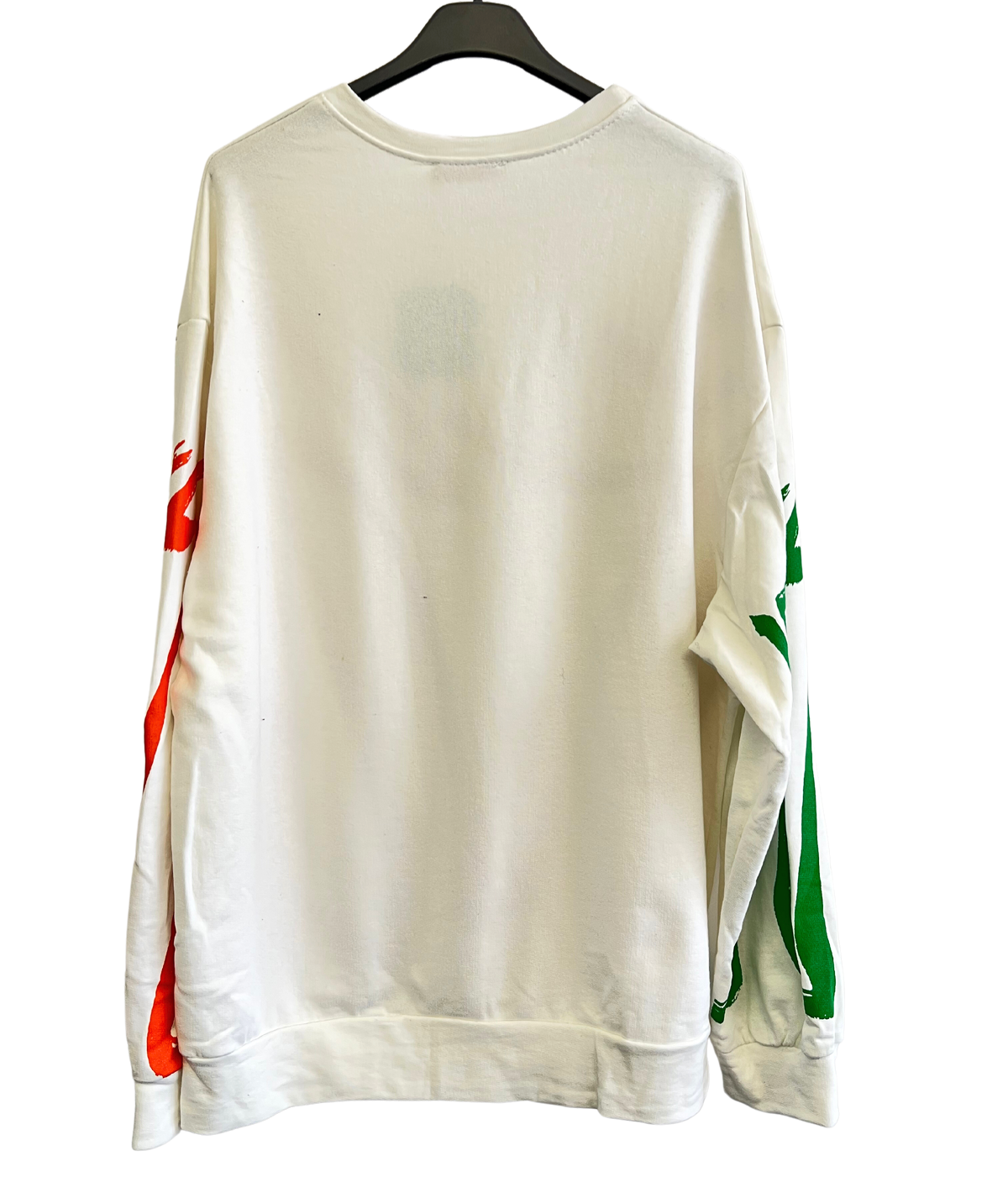 Paint Brush Print Pullover Casual Sweatshirt In White