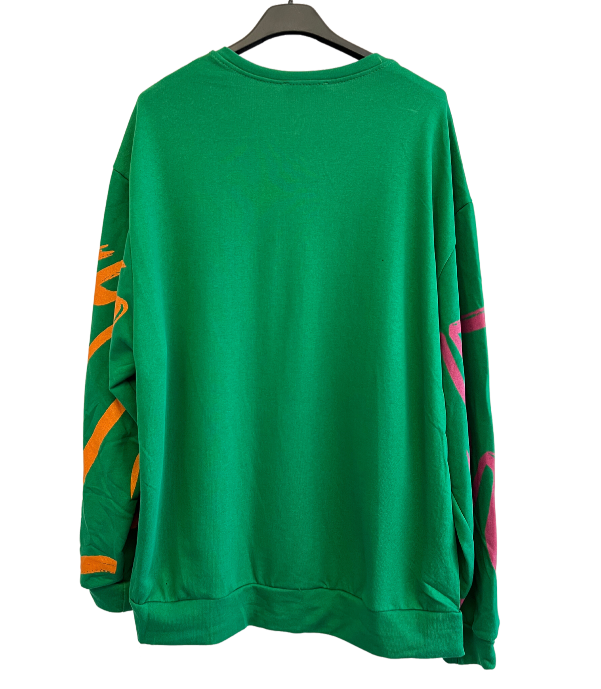 Paint Brush Print Pullover Casual Sweatshirt In Gucci Green