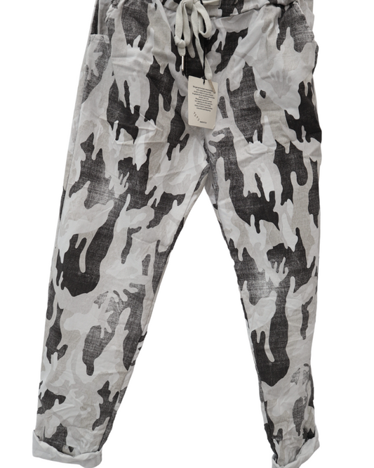 Camouflage Print Stretchy Magic Trousers