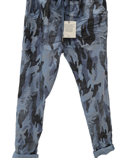 Camouflage Print Stretchy Magic Trousers