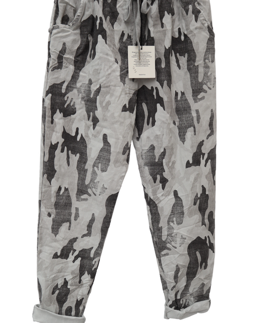 Camouflage Print Stretchy Magic Trousers