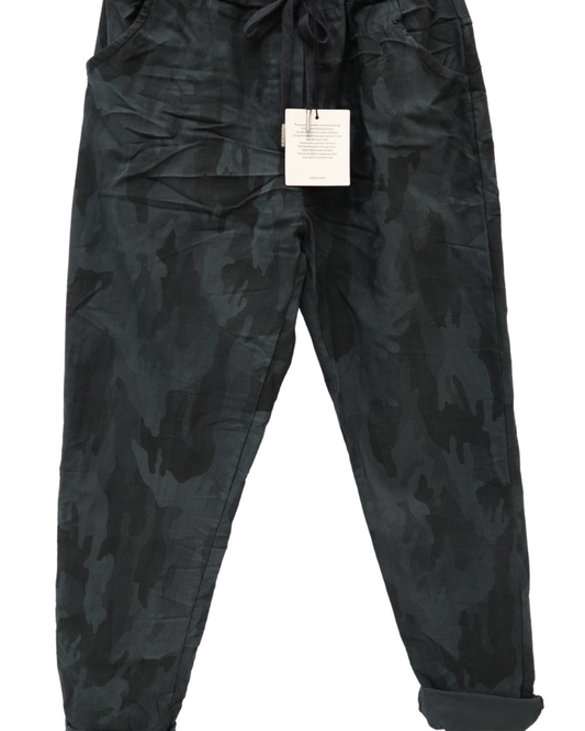 Camouflage Print Stretchy Magic Trousers