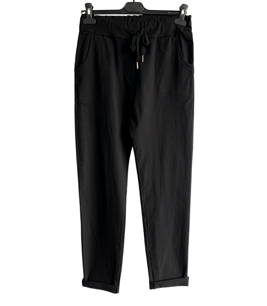 Regular Magic Stretchy Waist Pants In Black